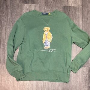 Polo by Ralph Lauren Green Sweater with Teddy Bear